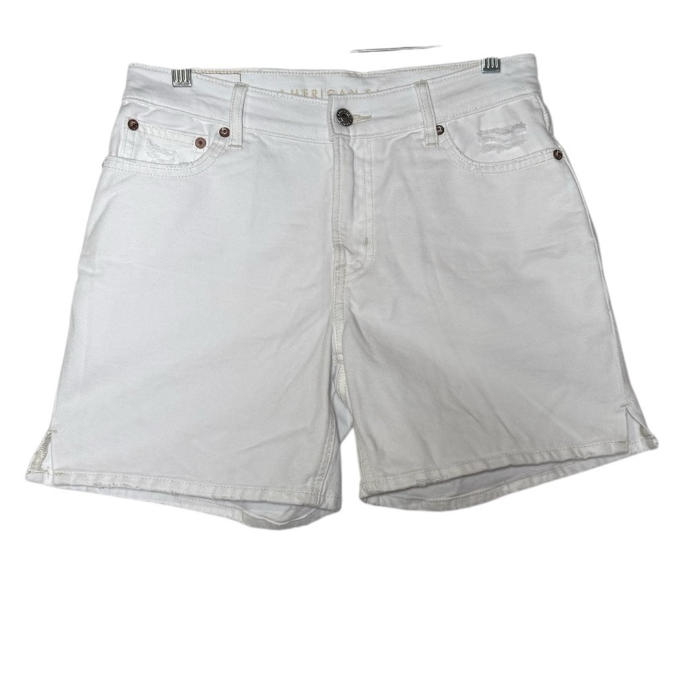 American Eagle Relaxed Short High Rise Denim Shorts STRIGID White Size 2 NWT